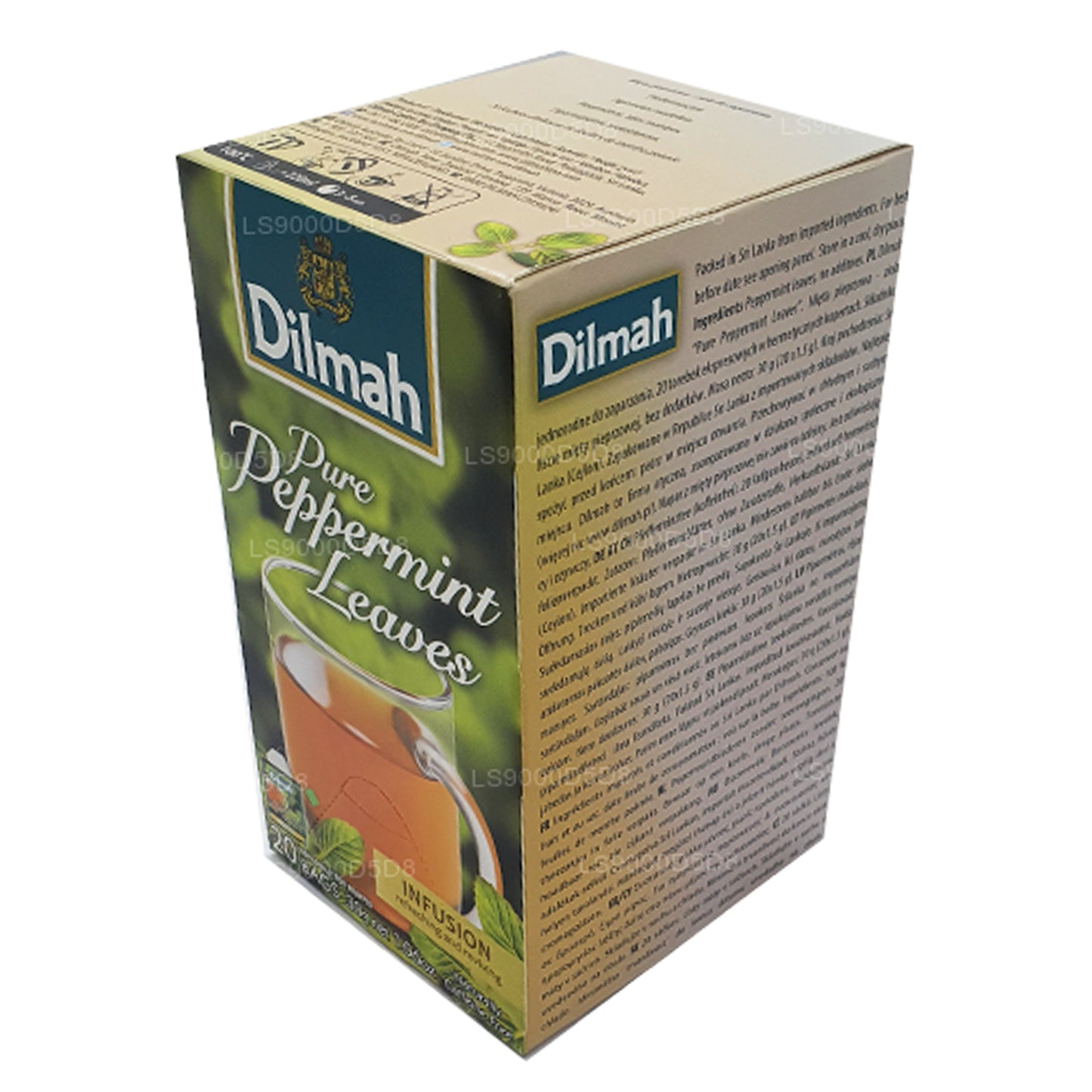 Hojas de menta pura Dilmah (30 g), 20 bolsitas de té