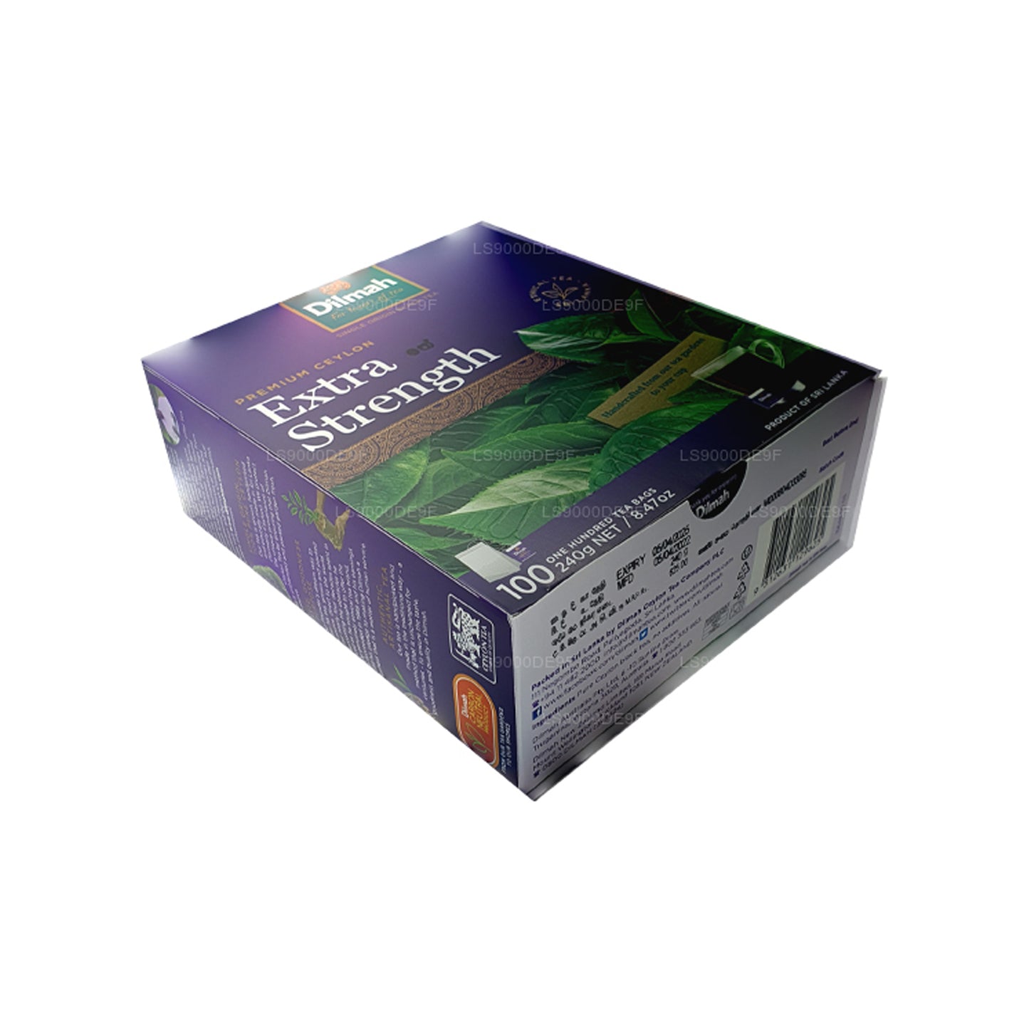 Té de Ceilán Dilmah Premium Extra Strength (240 g), 100 bolsitas de té