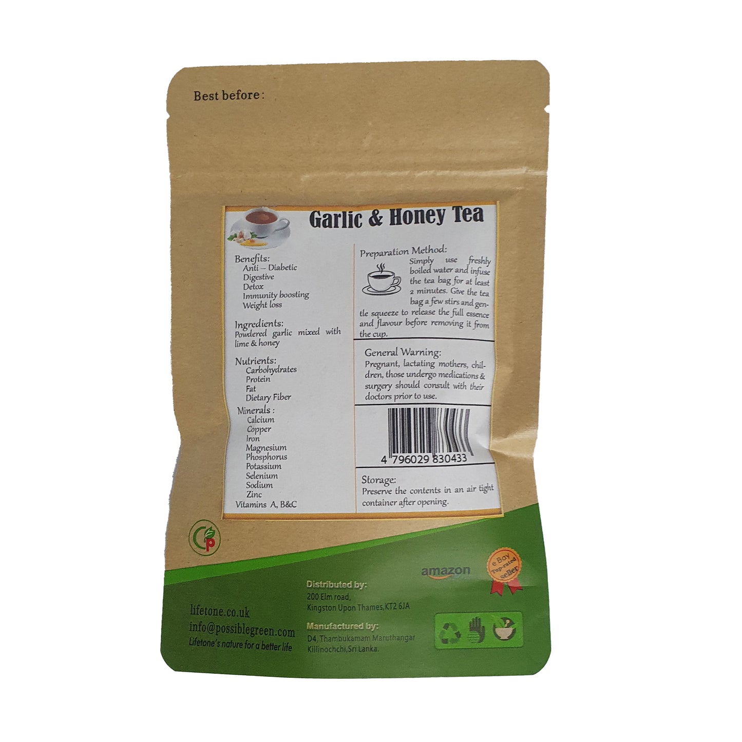 Té de ajo y miel Lifetone (40 g)