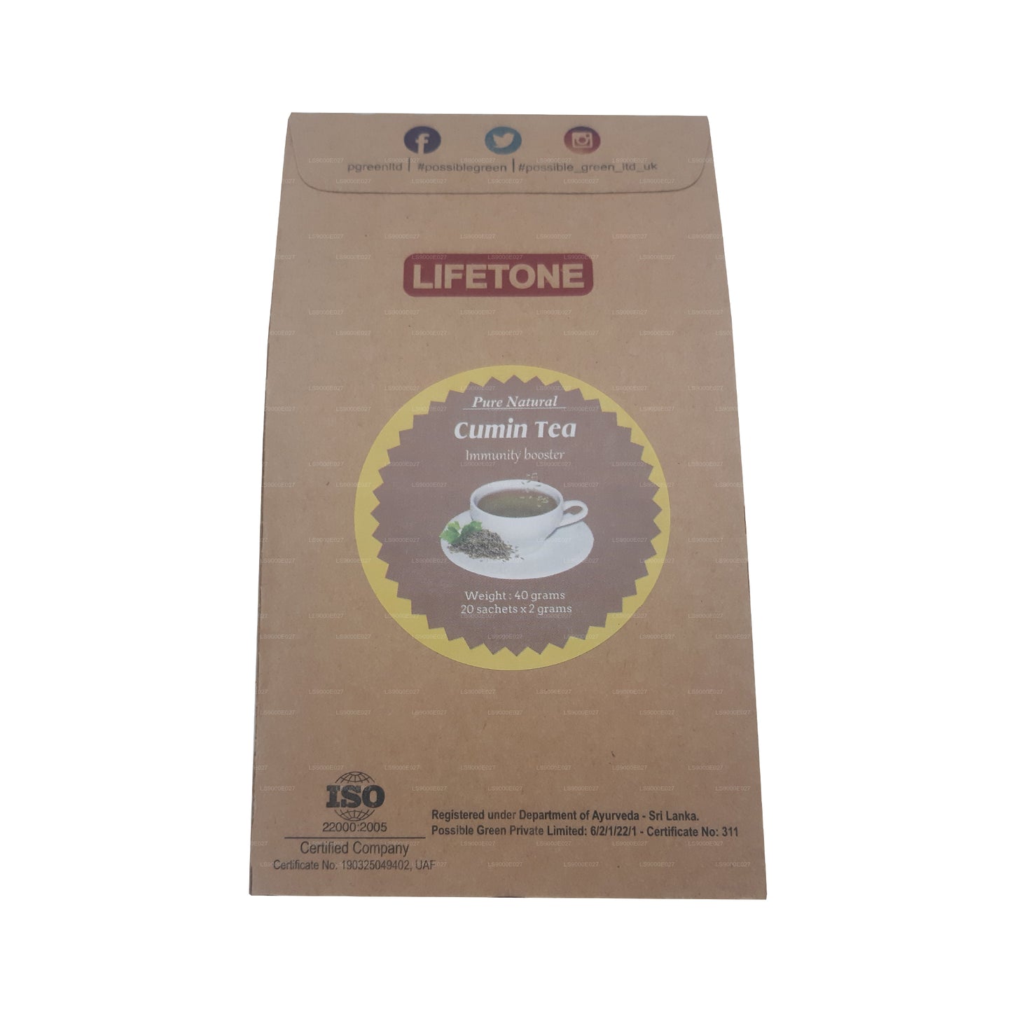 Té de comino Lifetone (40 g) 20 bolsitas de té