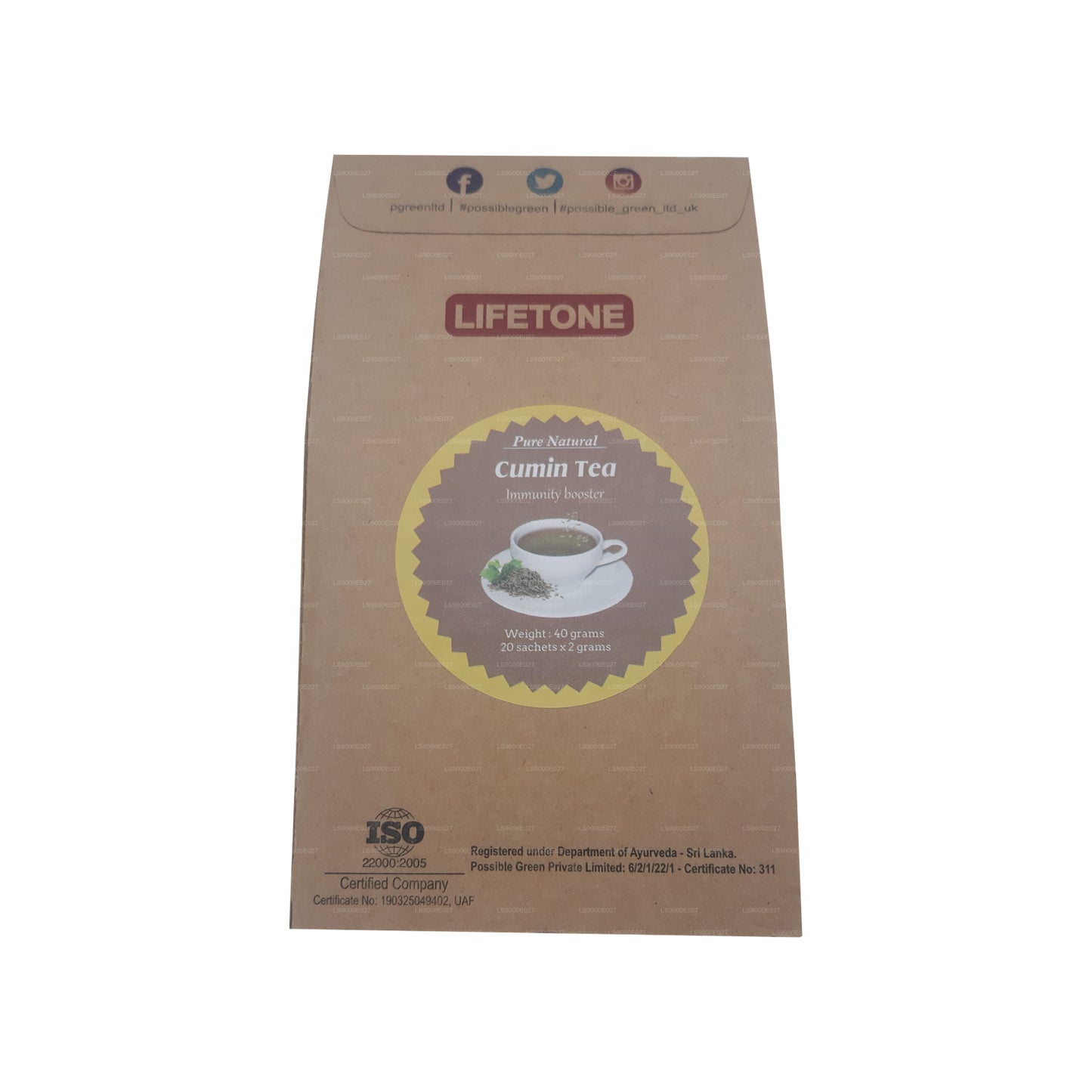 Té de comino Lifetone (40 g) 20 bolsitas de té