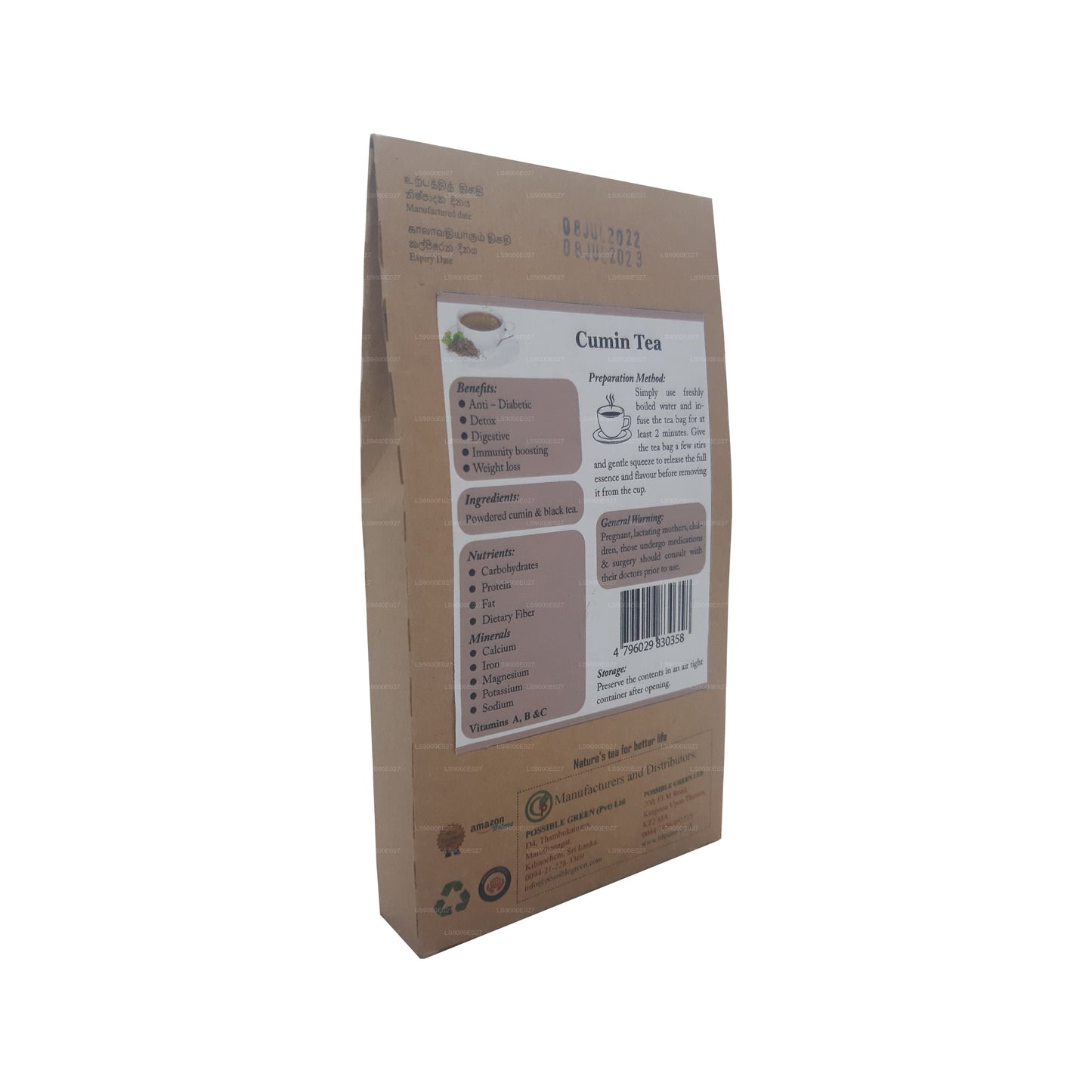 Té de comino Lifetone (40 g) 20 bolsitas de té