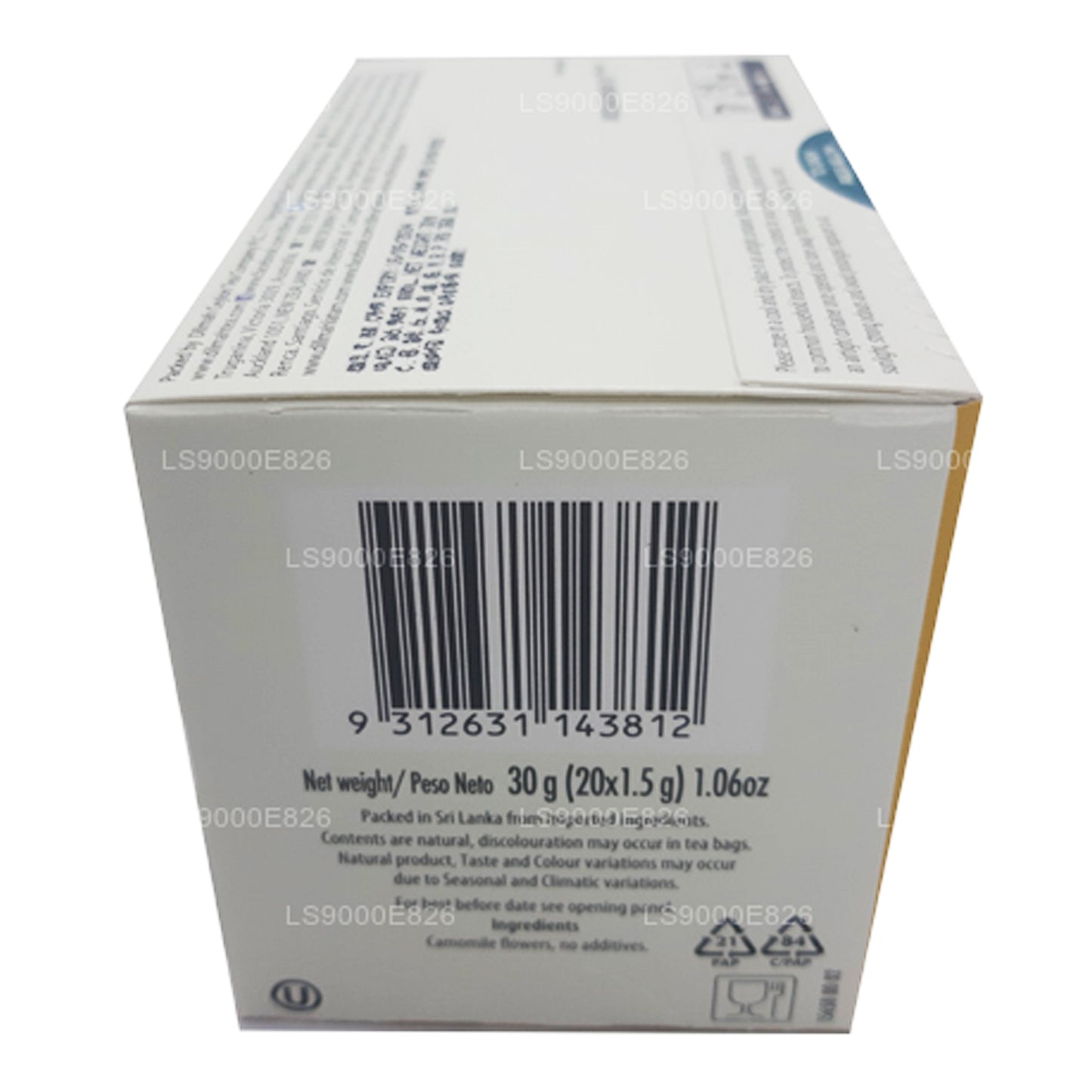 Flores de manzanilla pura Dilmah (30 g), 20 bolsitas de té