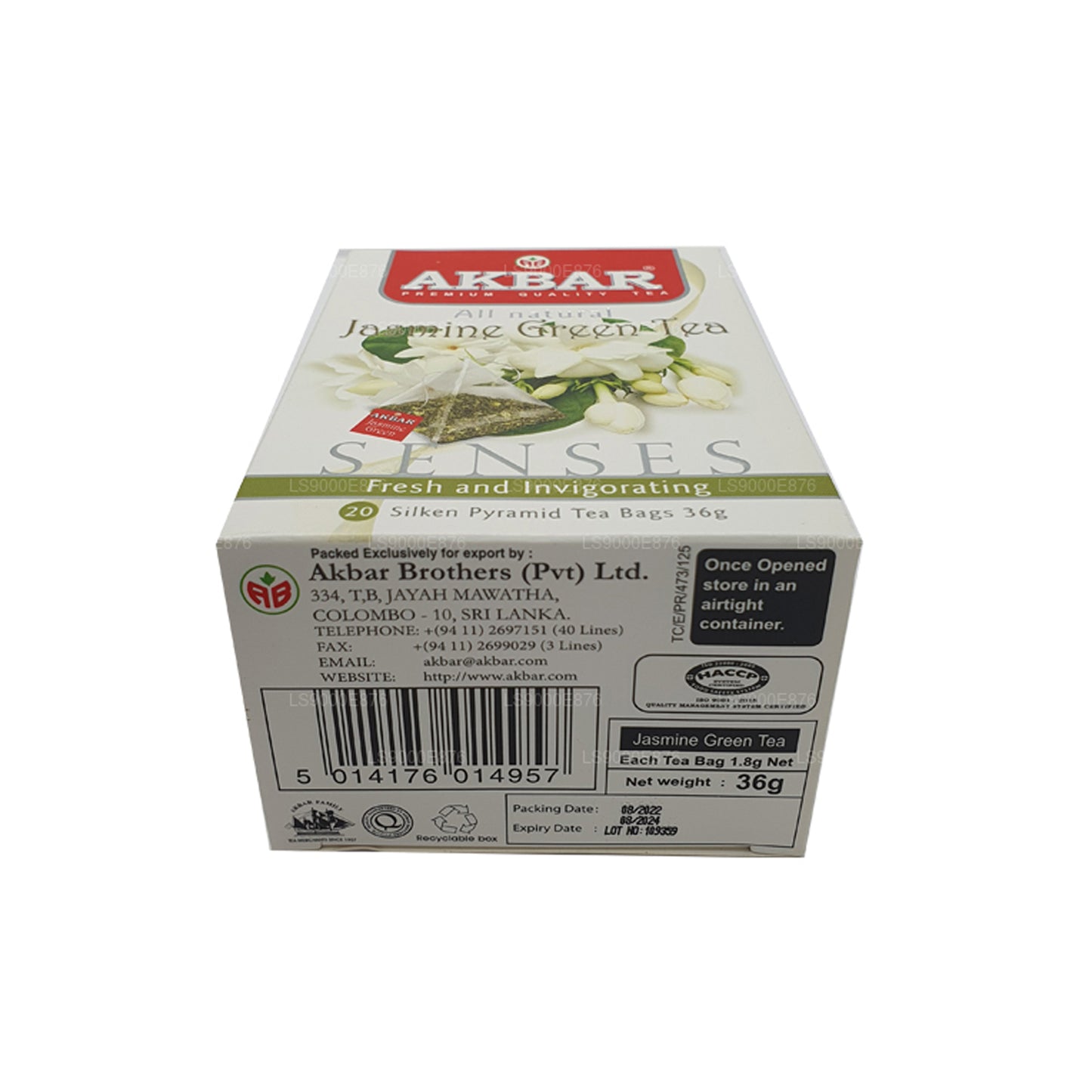 Té verde de jazmín Akbar (36 g) 20 bolsitas de té