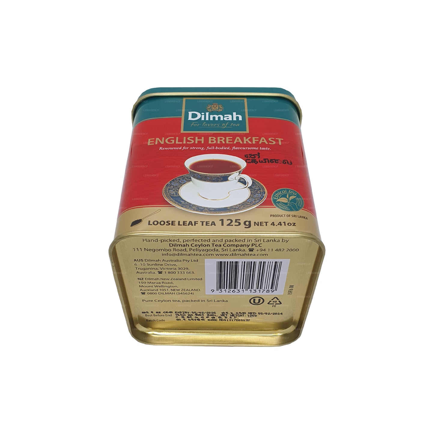 Té de hojas sueltas Dilmah English Breakfast (125 g)