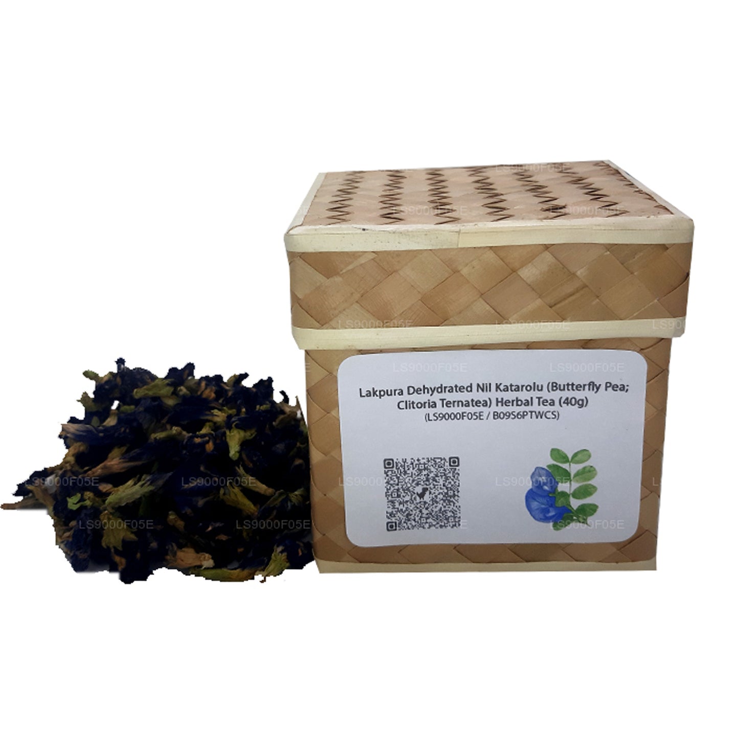 Té de hierbas Lakpura deshidratado Nil Katarolu (arveja mariposa; Clitoria Ternatea) (40 g)