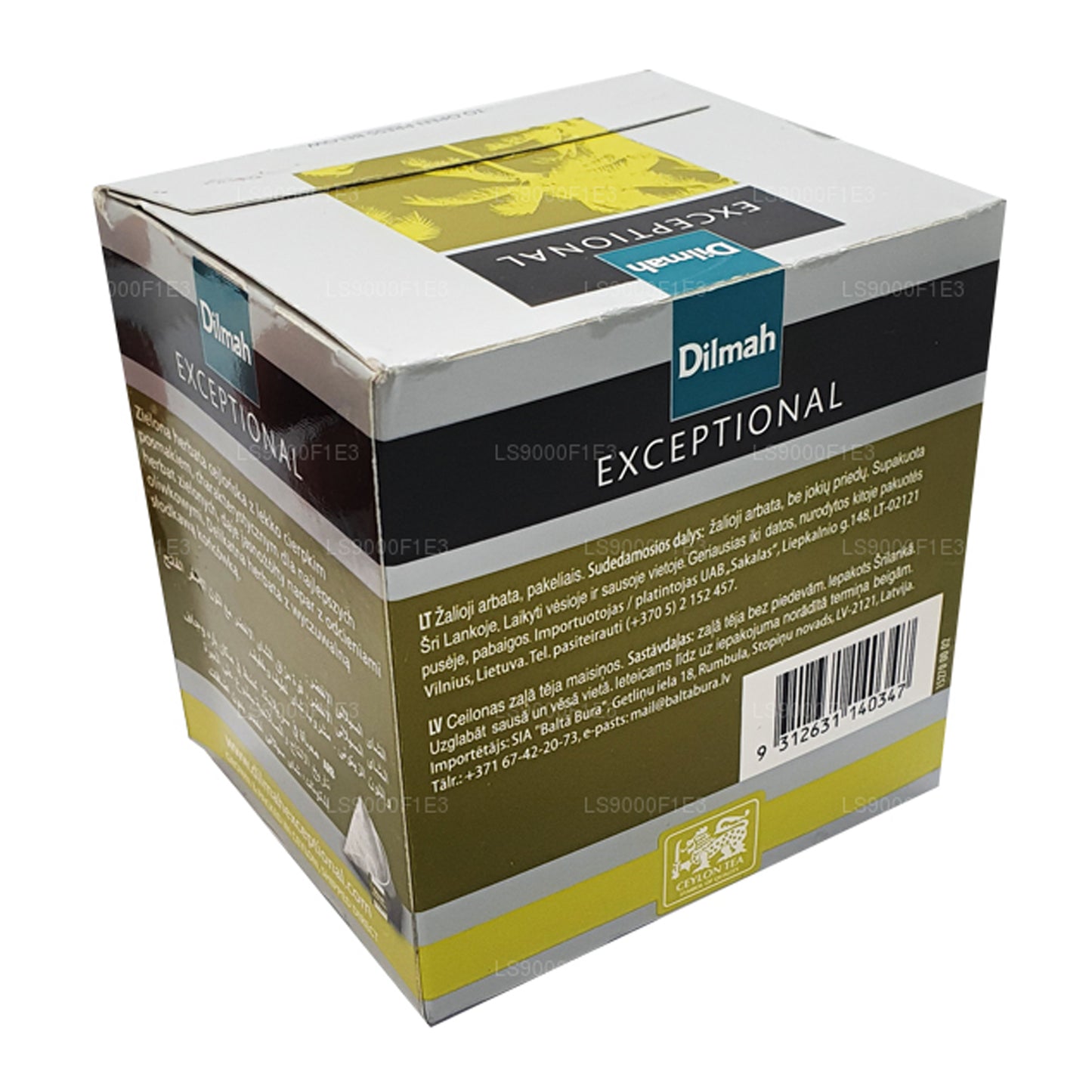 Té verde Dilmah Exceptional de Ceilán (40 g), 20 bolsitas de té