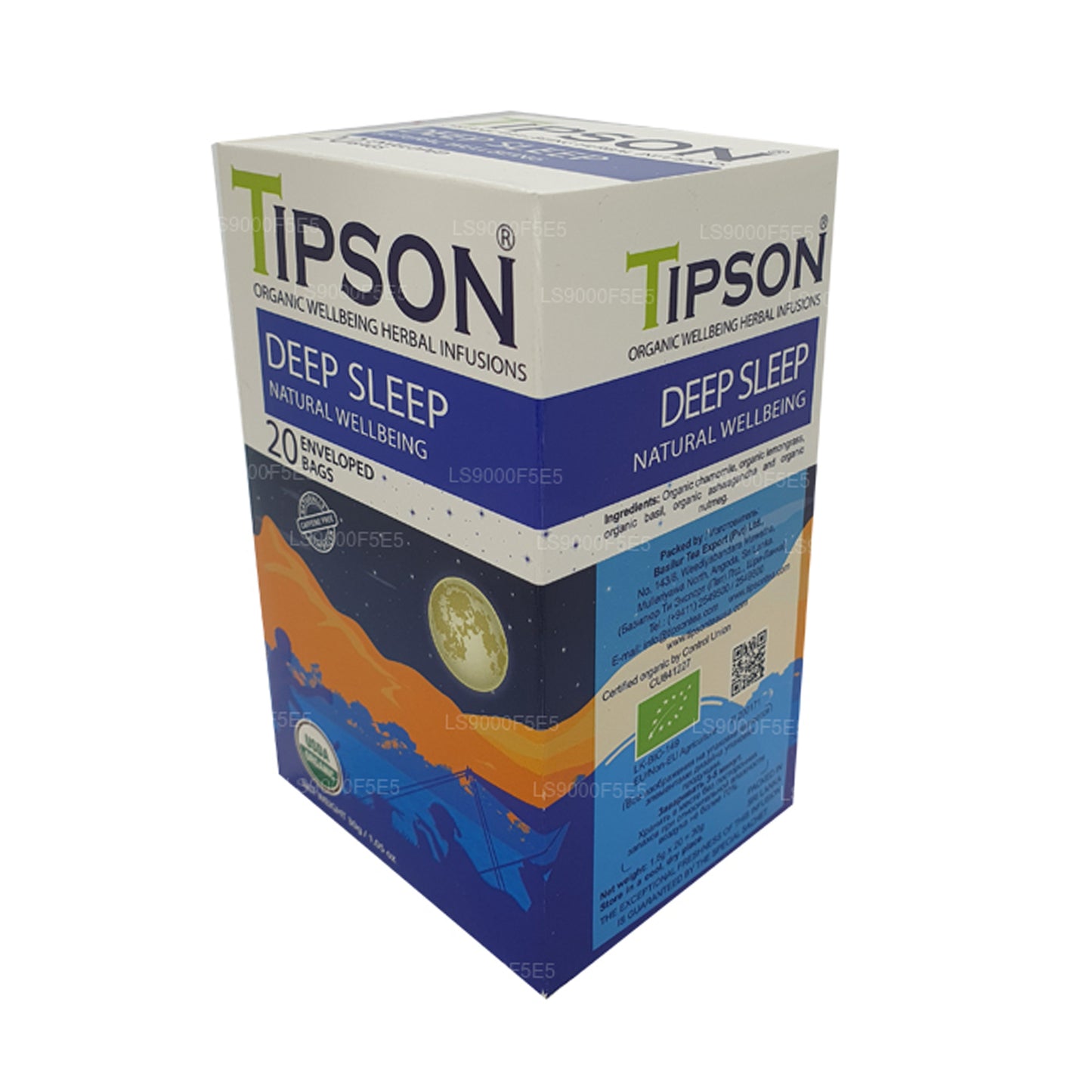 Tipson Organic Deep Sleep Natural Wellbeing (30 g), 20 bolsitas de té envueltas