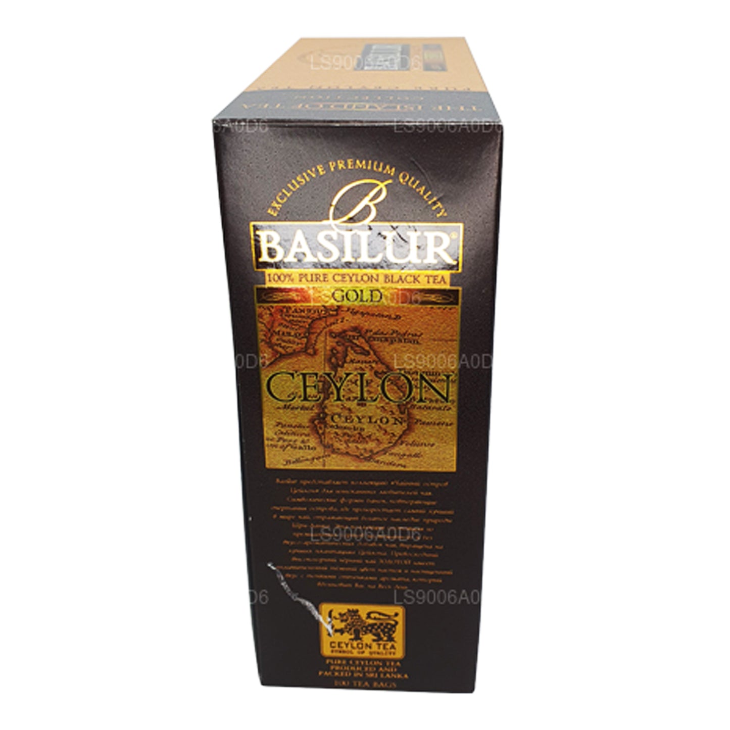 Té negro de Ceilán Basilur Island of Gold exclusivo de primera calidad (200 g), 100 bolsitas de té