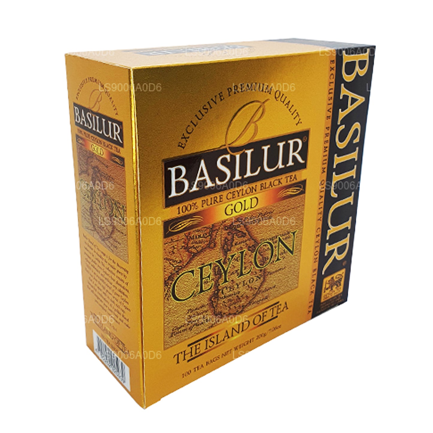 Té negro de Ceilán Basilur Island of Gold exclusivo de primera calidad (200 g), 100 bolsitas de té