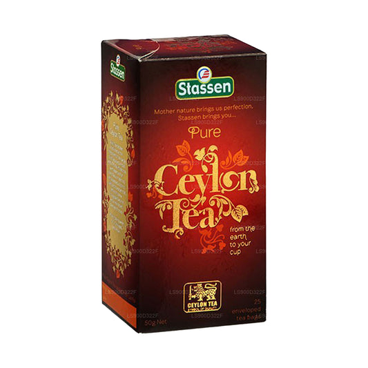 Té negro puro de Ceilán de Stassen (50 g) 25 bolsitas de té