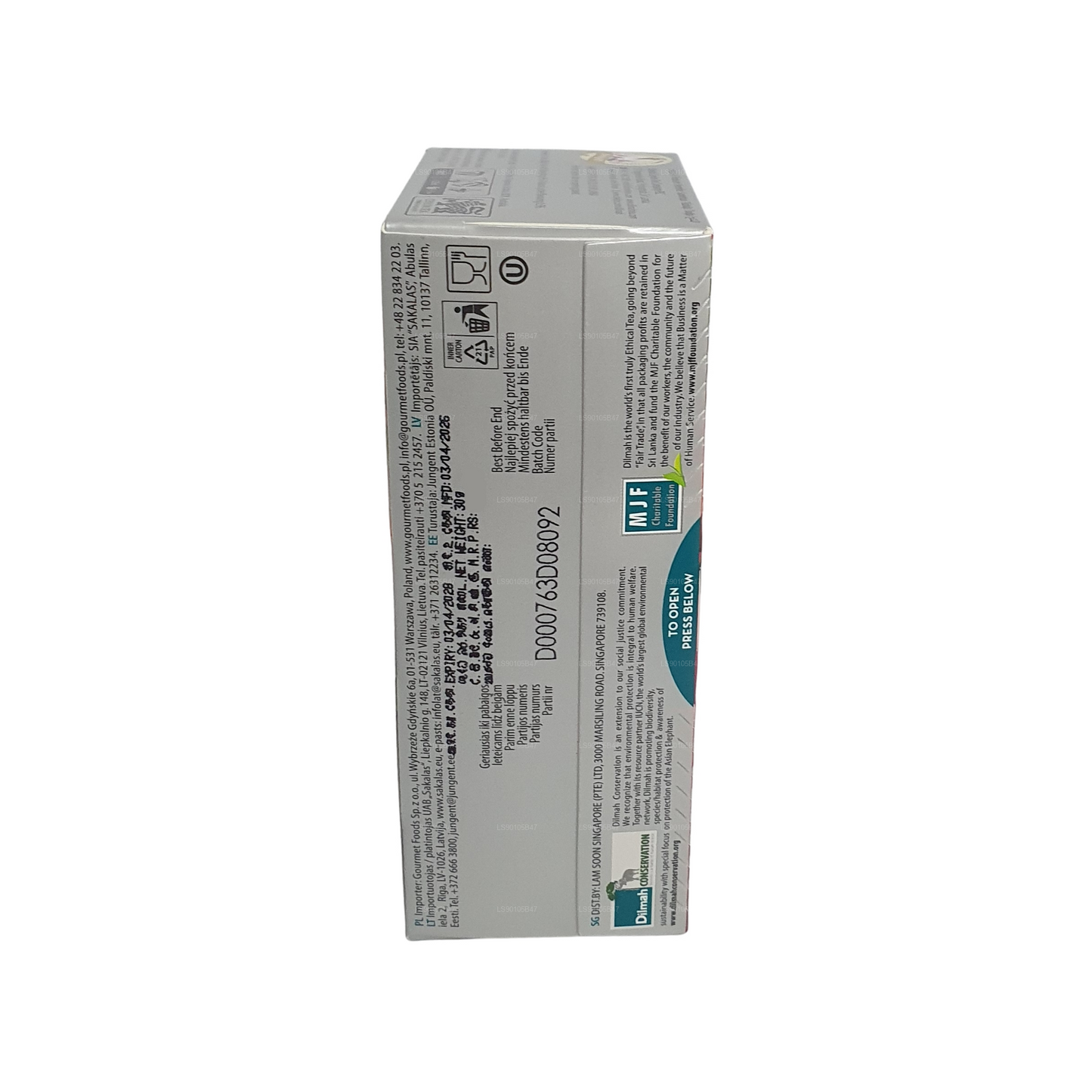 Té negro Dilmah con sabor a lichi (30 g)