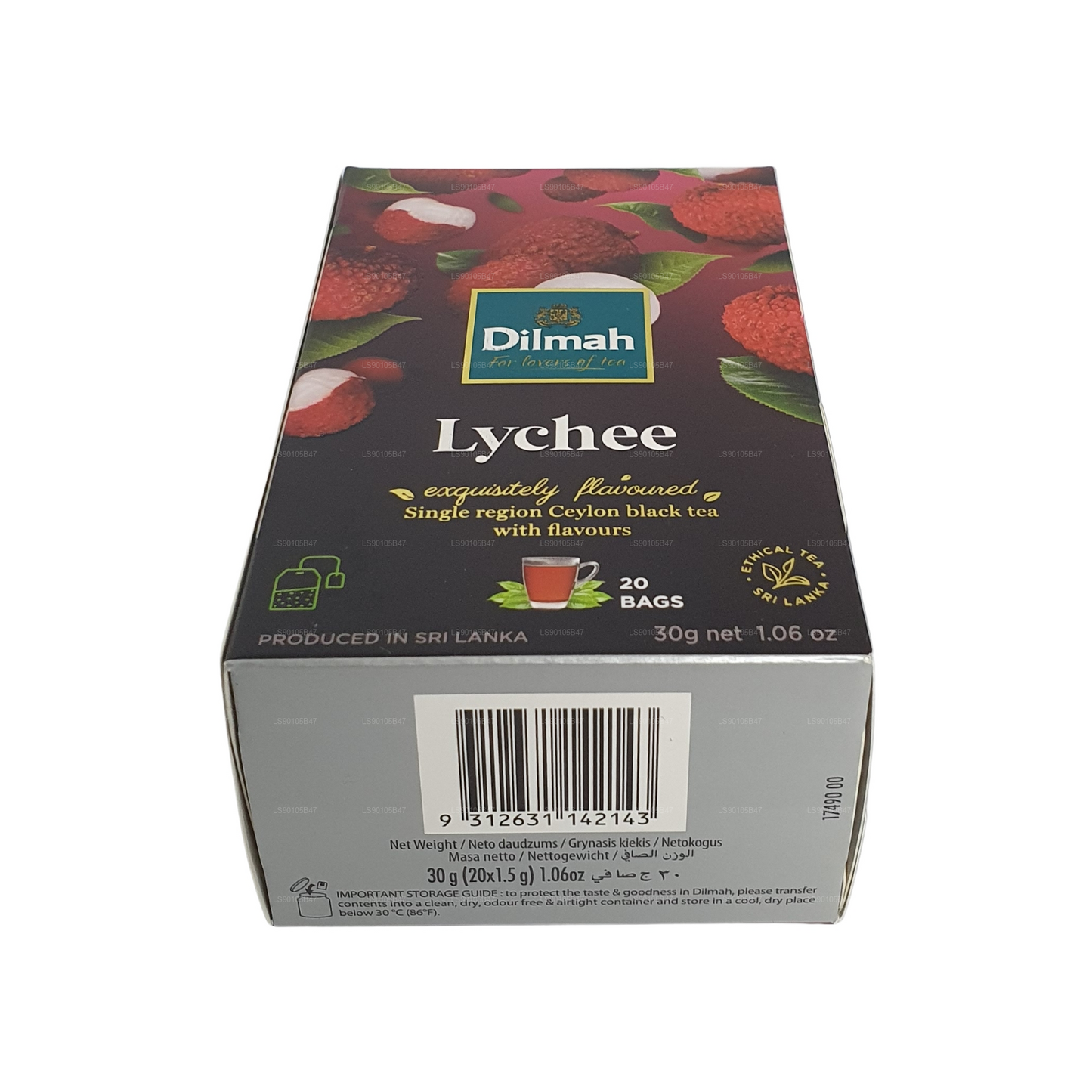 Té negro Dilmah con sabor a lichi (30 g)