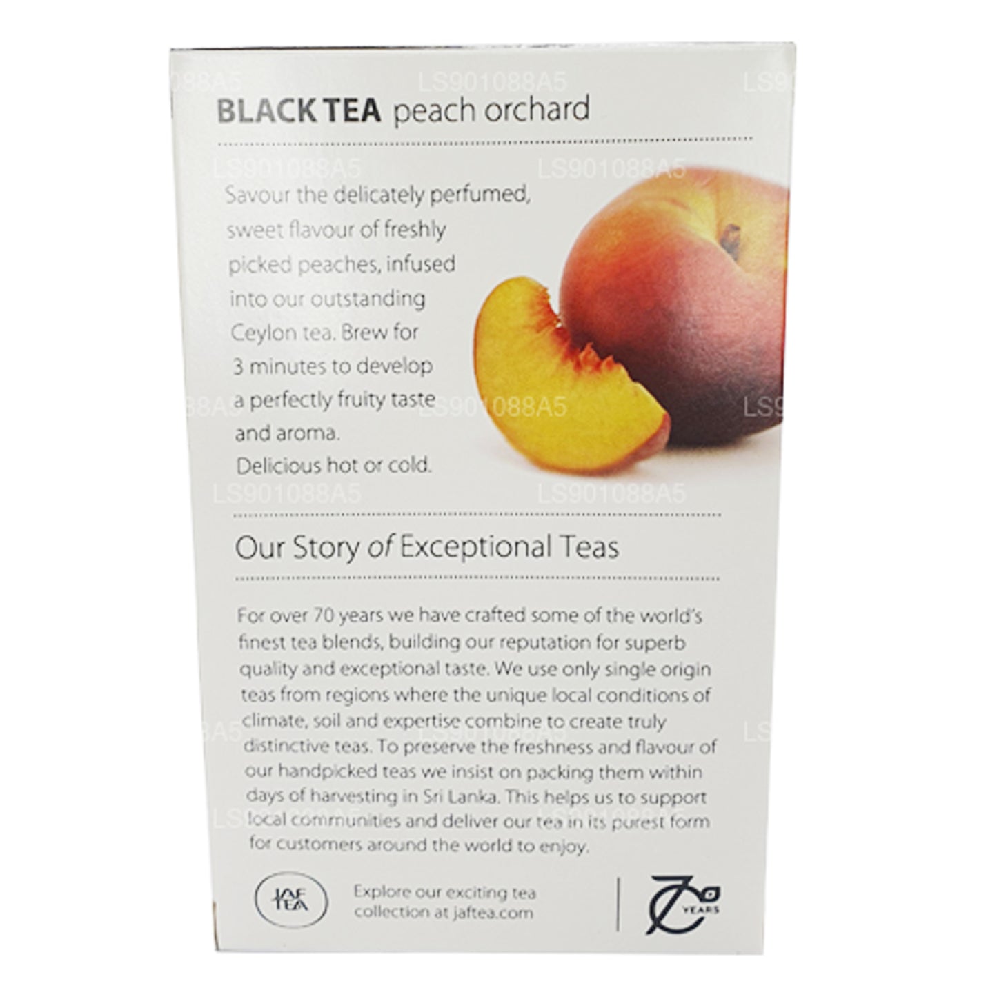 Té negro Jaf Tea Pure Fruits Collection Peach Orchard (30 g), 20 bolsitas de té