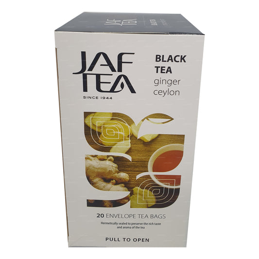 Colección Pure Spice de Jaf Tea, té negro, jengibre, Ceilán (40 g), 20 bolsitas de té