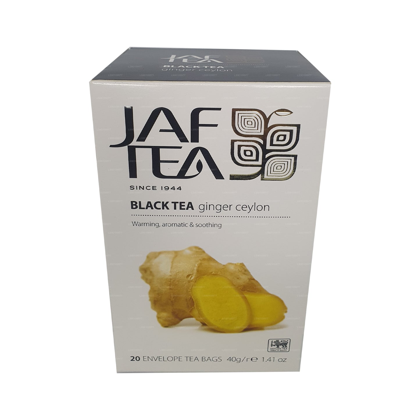 Colección Pure Spice de Jaf Tea, té negro, jengibre, Ceilán (40 g), 20 bolsitas de té