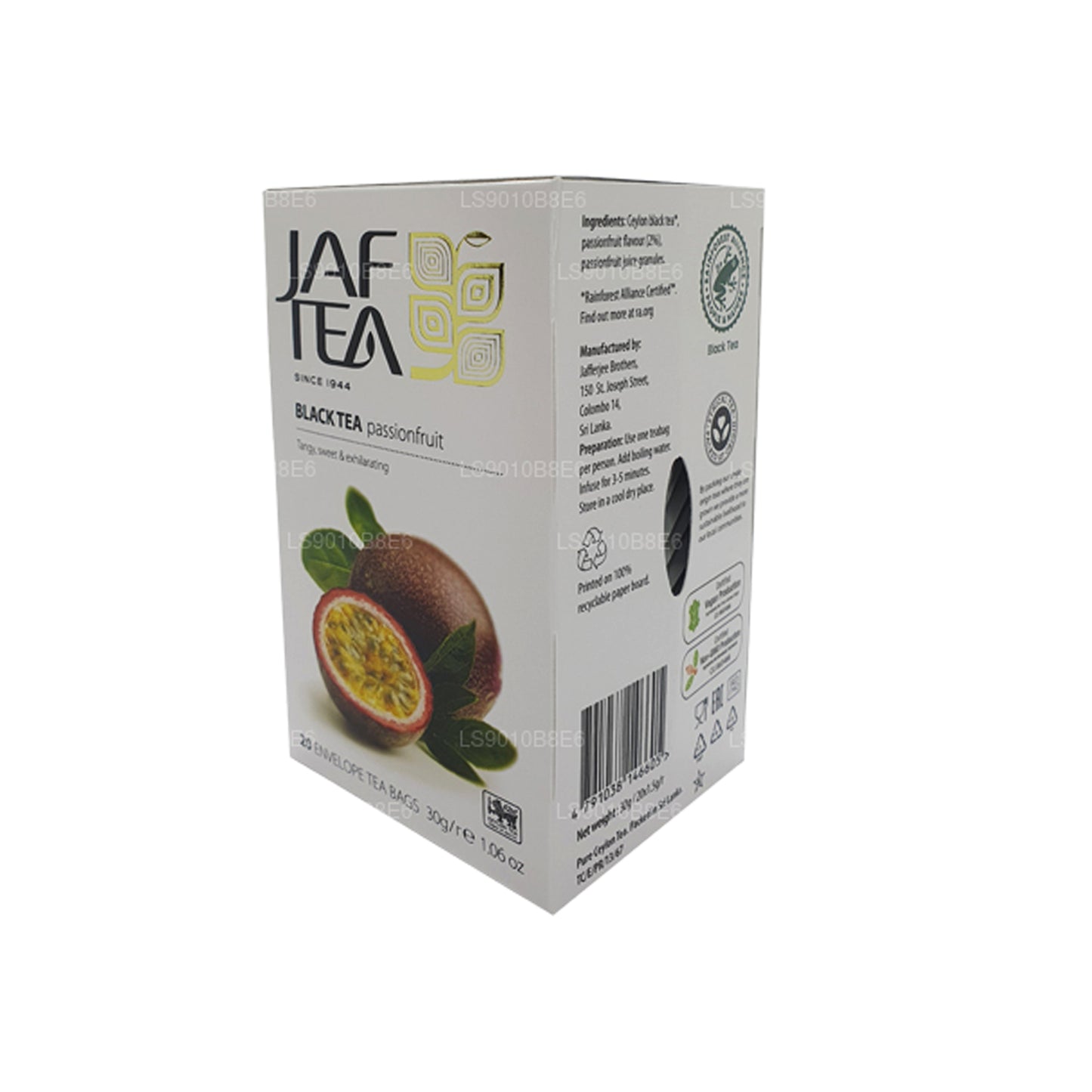 Bolsitas de té Jaf Tea Pure Fruits Collection para té negro, maracuyá, 30 g