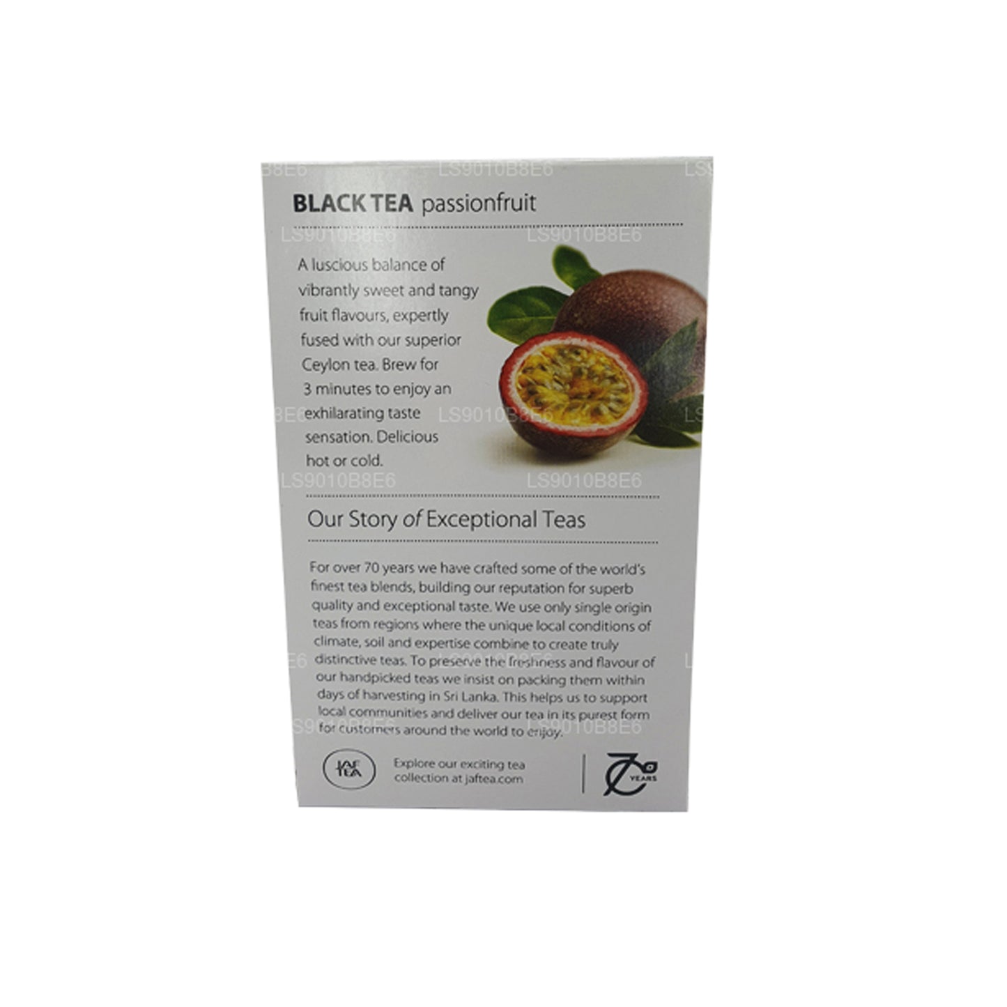 Bolsitas de té Jaf Tea Pure Fruits Collection para té negro, maracuyá, 30 g