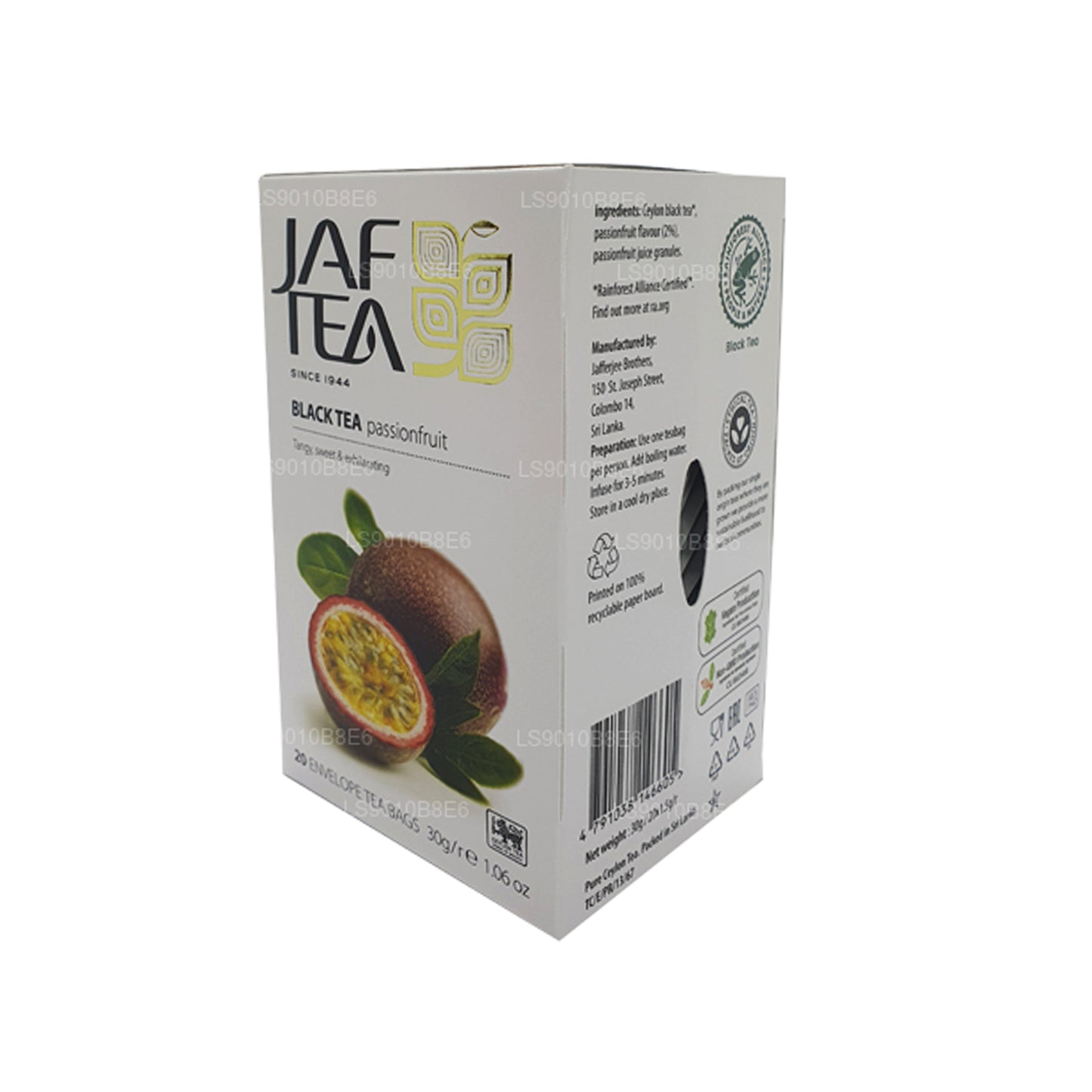 Bolsitas de té Jaf Tea Pure Fruits Collection para té negro, maracuyá, 30 g