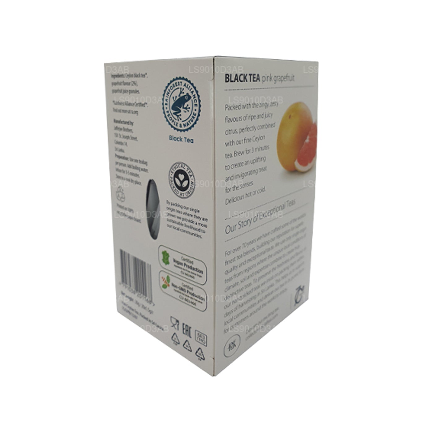 Bolsitas de té Jaf Tea Pure Fruits Collection para té negro, pomelo rosa y pomelo (30 g)