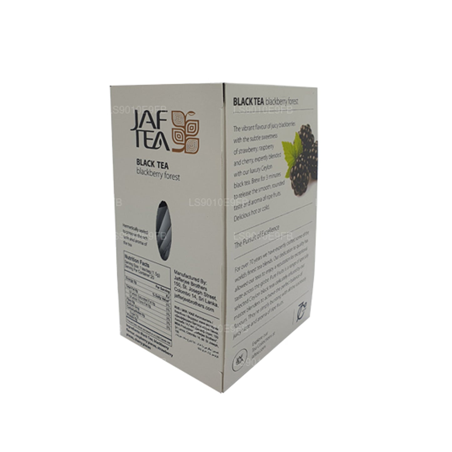 Bolsitas de té Jaf Tea Pure Fruits Collection de té negro con diseño de bosque de zarzamoras (30 g)
