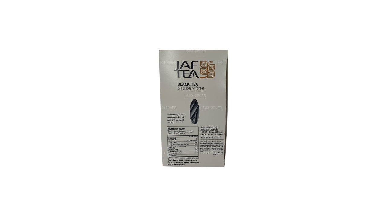 Bolsitas de té Jaf Tea Pure Fruits Collection de té negro con diseño de bosque de zarzamoras (30 g)