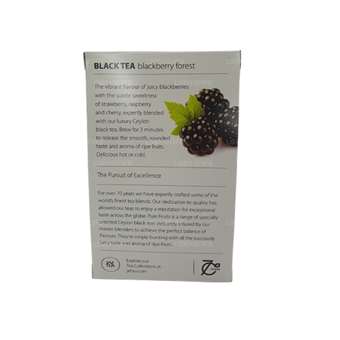 Bolsitas de té Jaf Tea Pure Fruits Collection de té negro con diseño de bosque de zarzamoras (30 g)