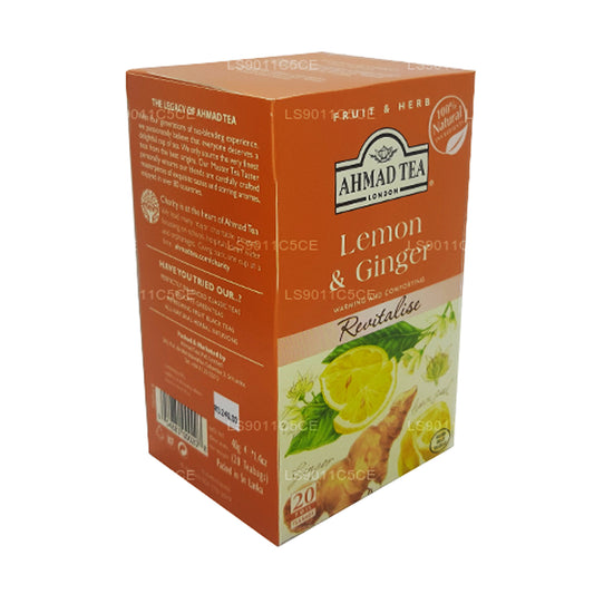 Té de limón y jengibre Ahmad (40 g), 20 bolsitas de aluminio