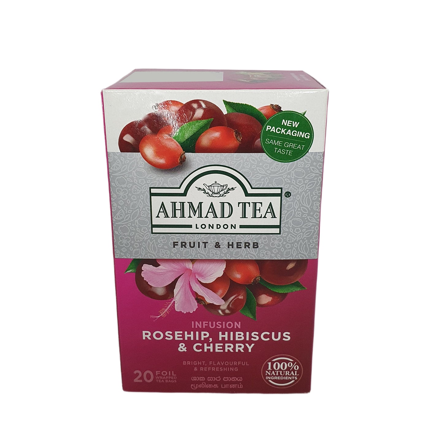 20 bolsitas de té Ahmad de rosa mosqueta, hibisco y cereza (40 g)