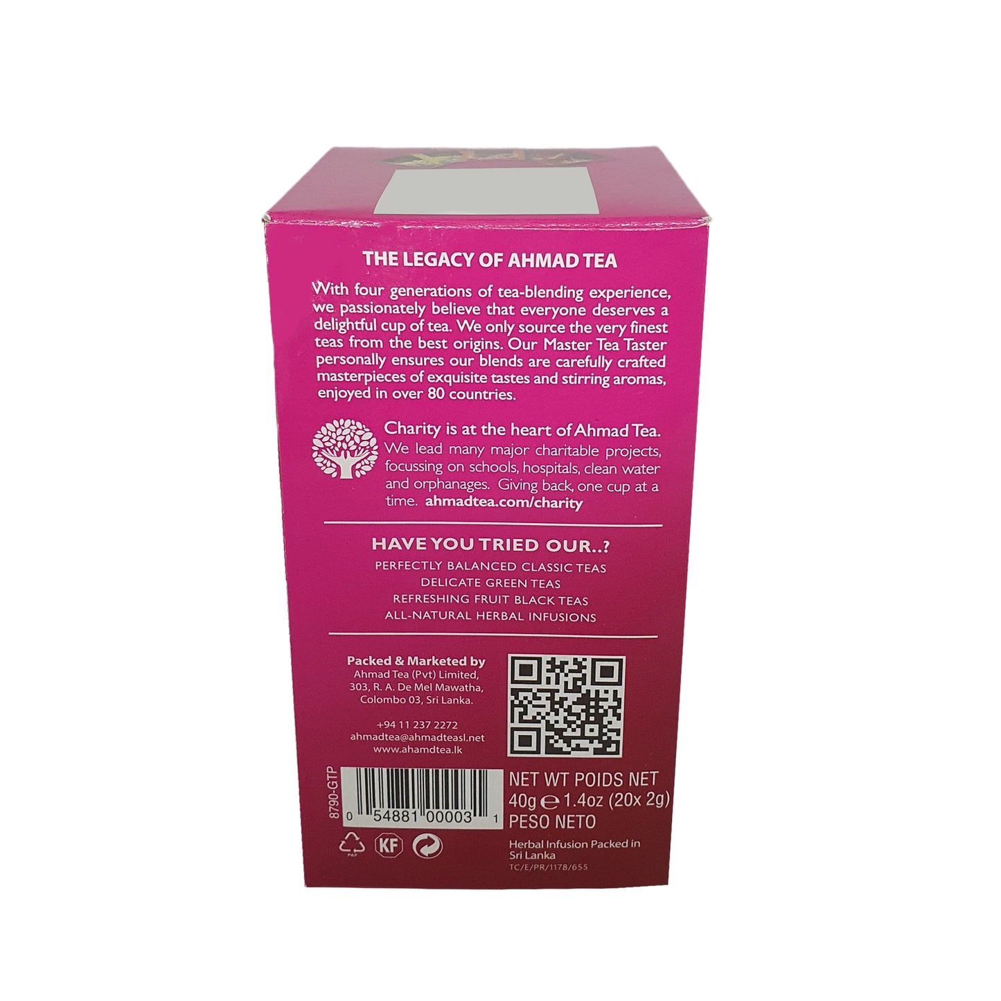 20 bolsitas de té Ahmad de rosa mosqueta, hibisco y cereza (40 g)