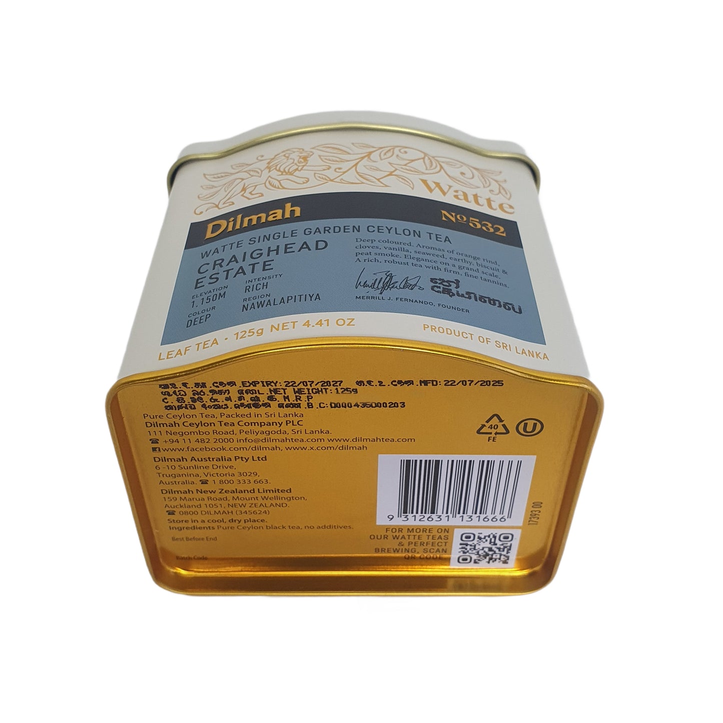 Té de hojas sueltas Dilmah Meda Water (125 g)