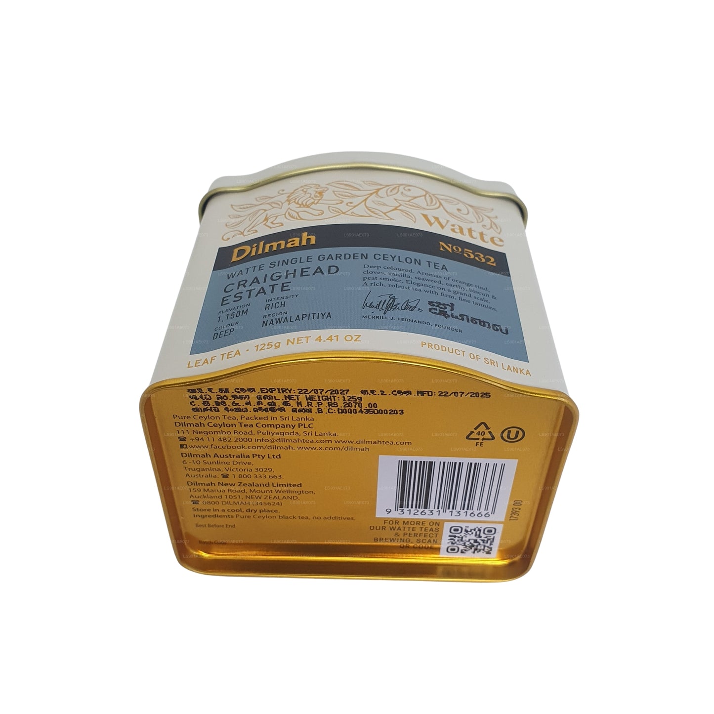 Té de hojas sueltas Dilmah Meda Water (125 g)