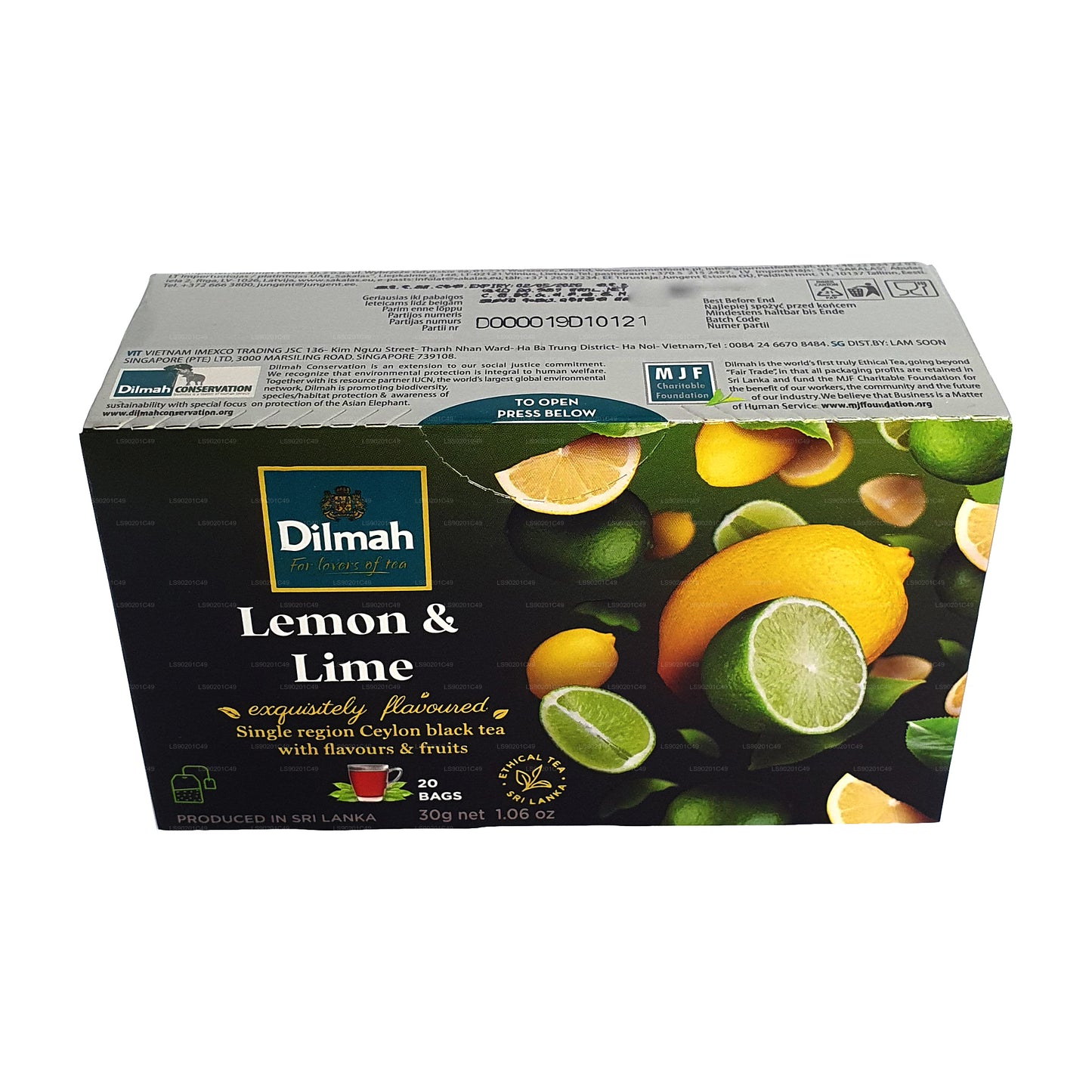 Té Dilmah con sabor a limón (30 g) 20 bolsitas de té