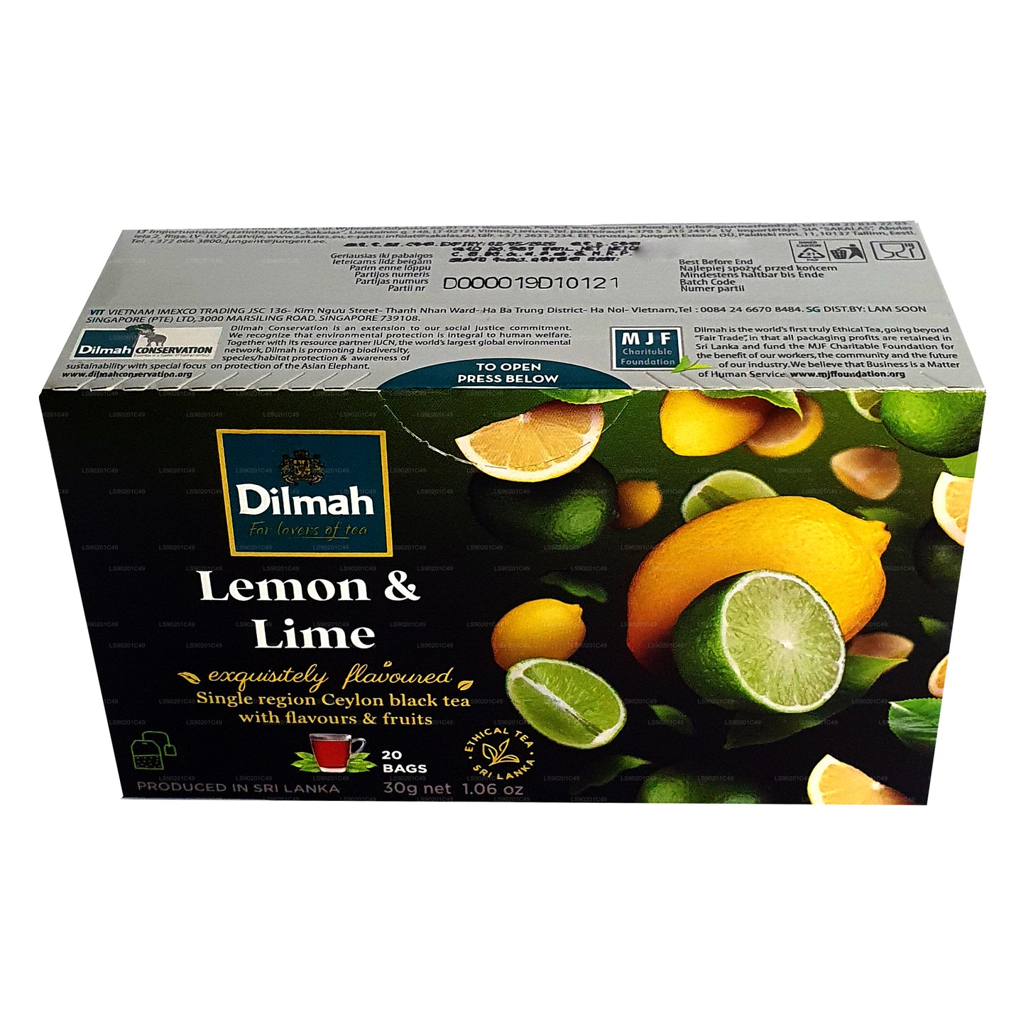 Té Dilmah con sabor a limón (30 g) 20 bolsitas de té