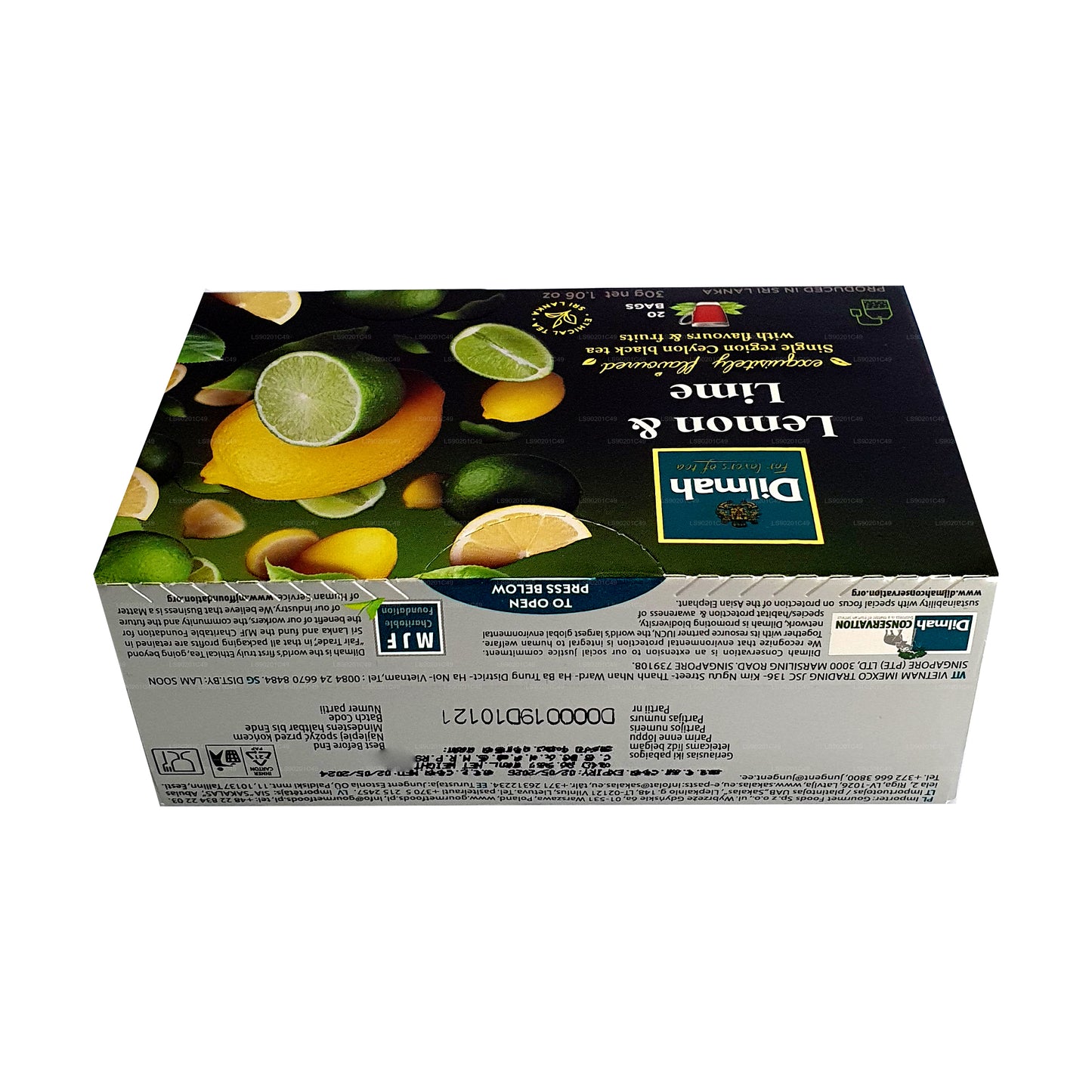 Té Dilmah con sabor a limón (30 g) 20 bolsitas de té