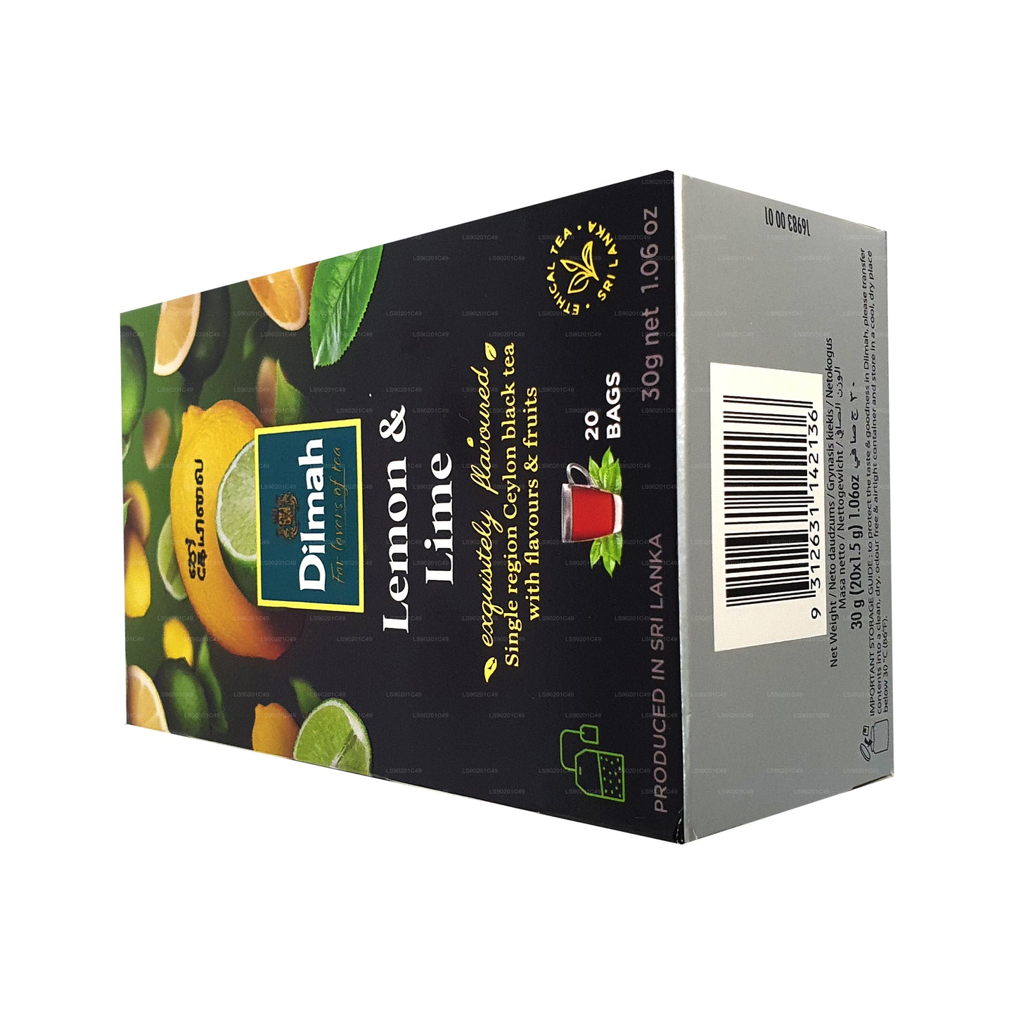 Té Dilmah con sabor a limón (30 g) 20 bolsitas de té