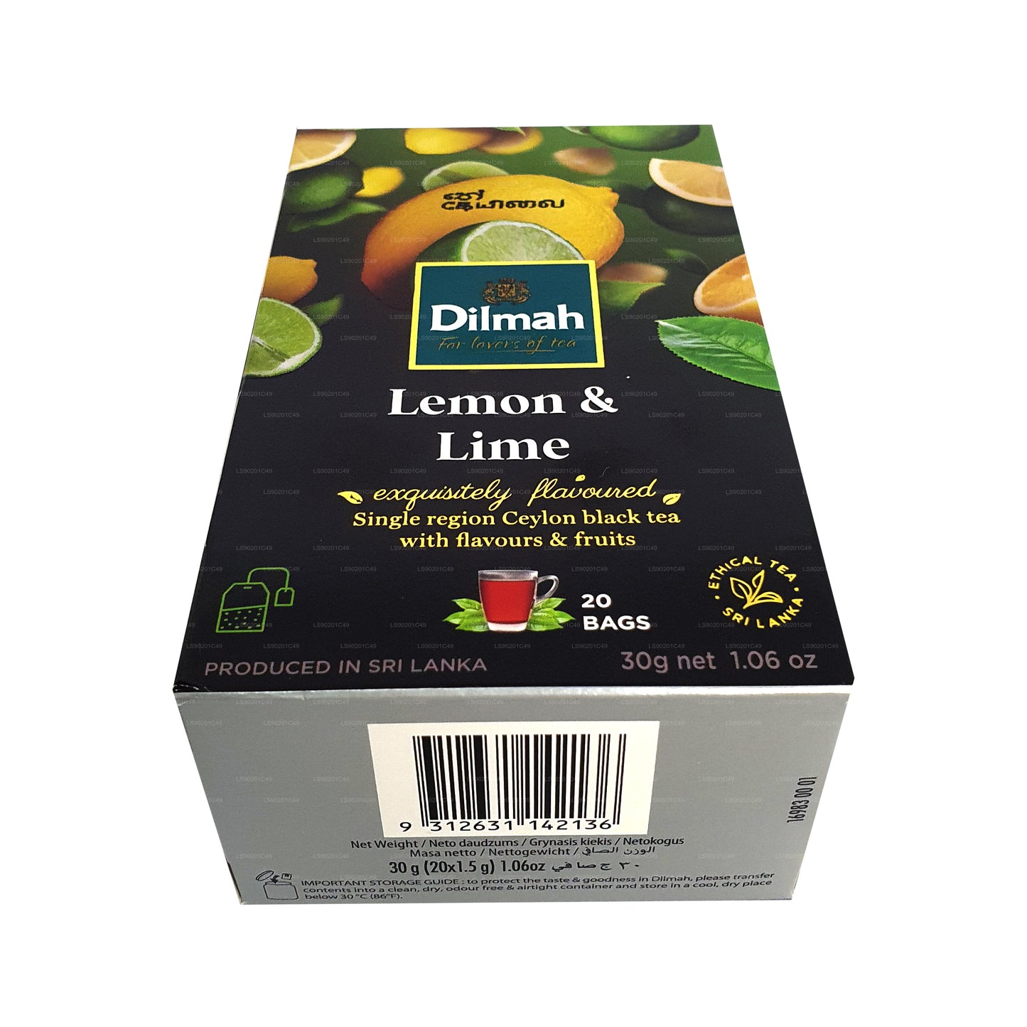 Té Dilmah con sabor a limón (30 g) 20 bolsitas de té