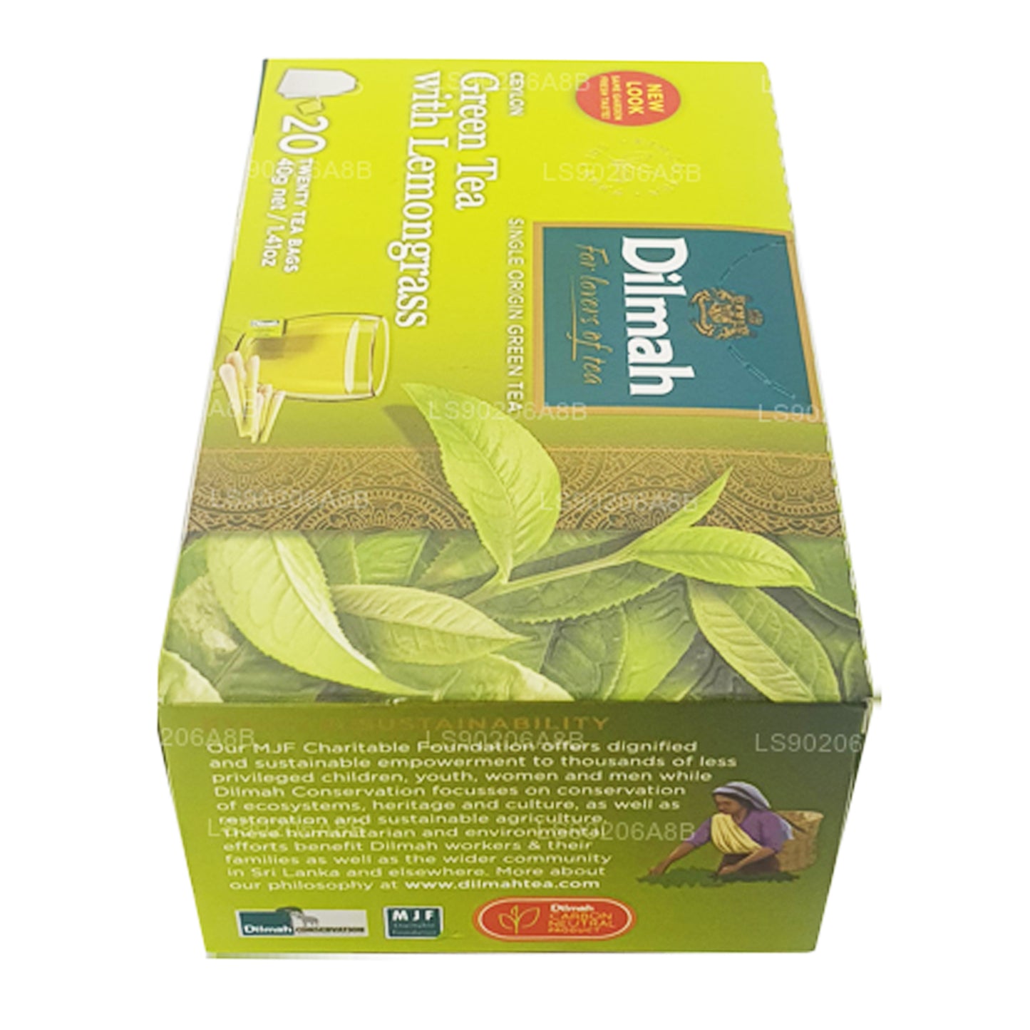 Té verde puro de Ceilán Dilmah con té de citronela (40 g) 20 bolsitas de té