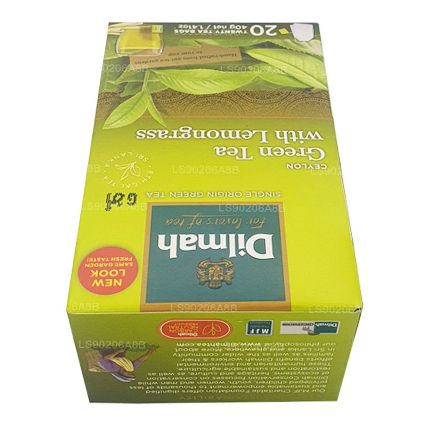 Té verde puro de Ceilán Dilmah con té de citronela (40 g) 20 bolsitas de té