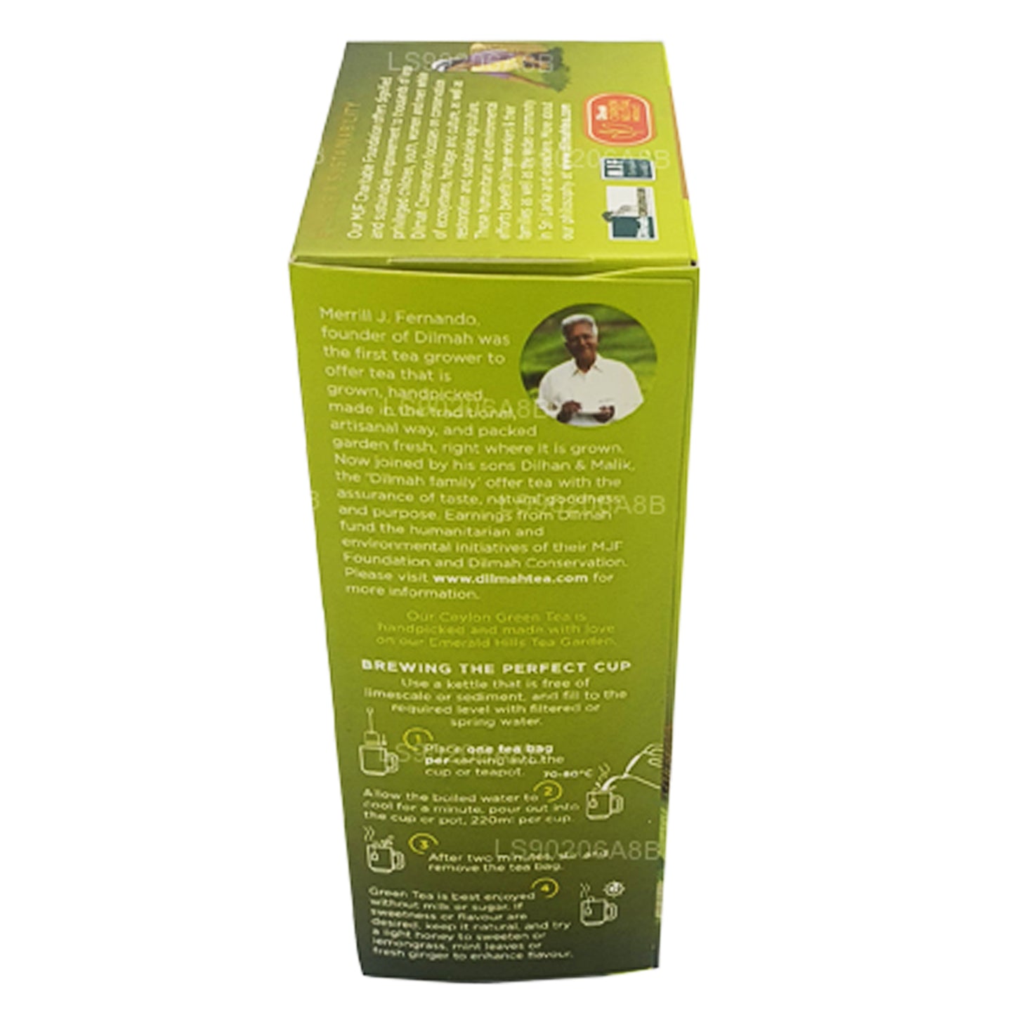 Té verde puro de Ceilán Dilmah con té de citronela (40 g) 20 bolsitas de té