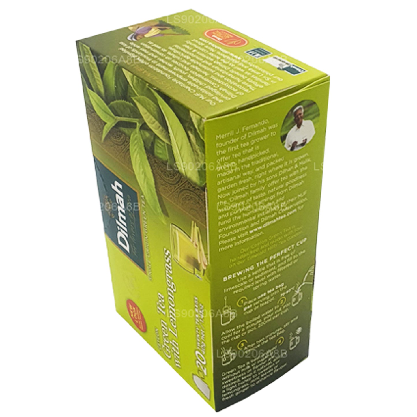 Té verde puro de Ceilán Dilmah con té de citronela (40 g) 20 bolsitas de té