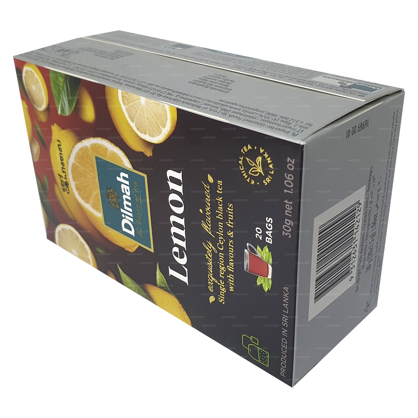 Té Dilmah con sabor a limón (30 g) 20 bolsitas de té
