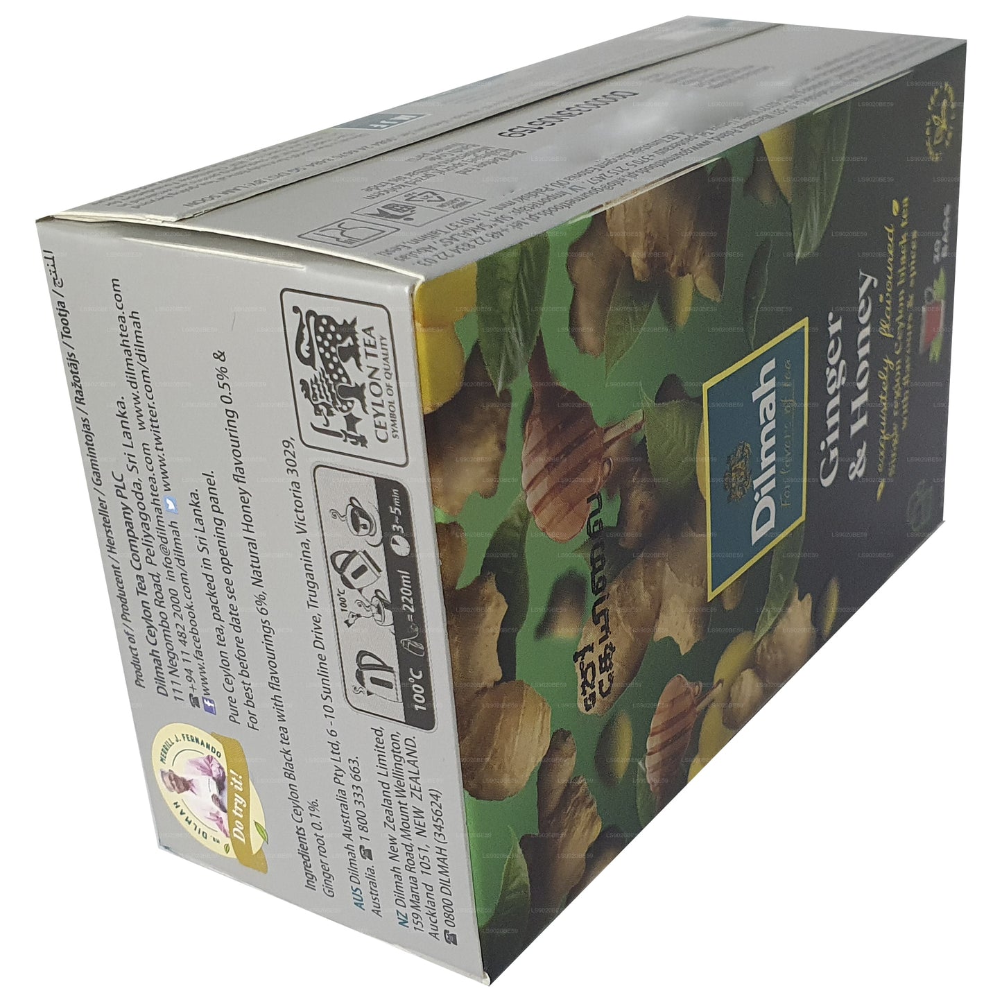 Té Dilmah con sabor a jengibre y miel (30 g) 20 bolsitas de té
