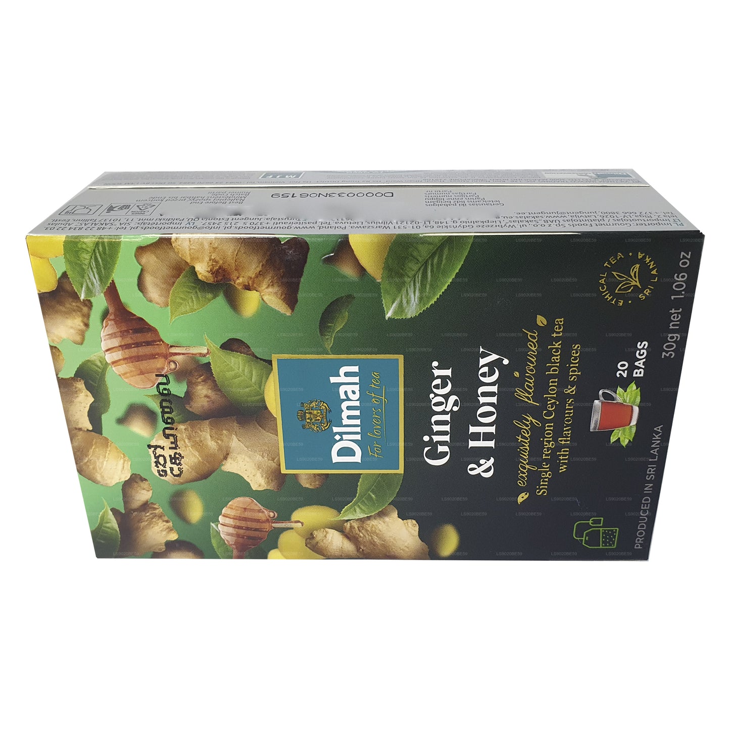 Té Dilmah con sabor a jengibre y miel (30 g) 20 bolsitas de té