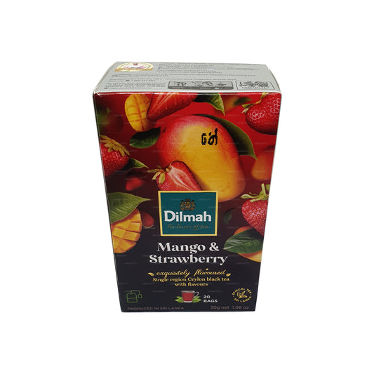 Té Dilmah con sabor a mango y fresa (30 g) 20 bolsitas de té