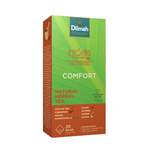 Té negro a base de hierbas naturales Dilmah Arana Comfort (20 bolsitas de té sin etiqueta)