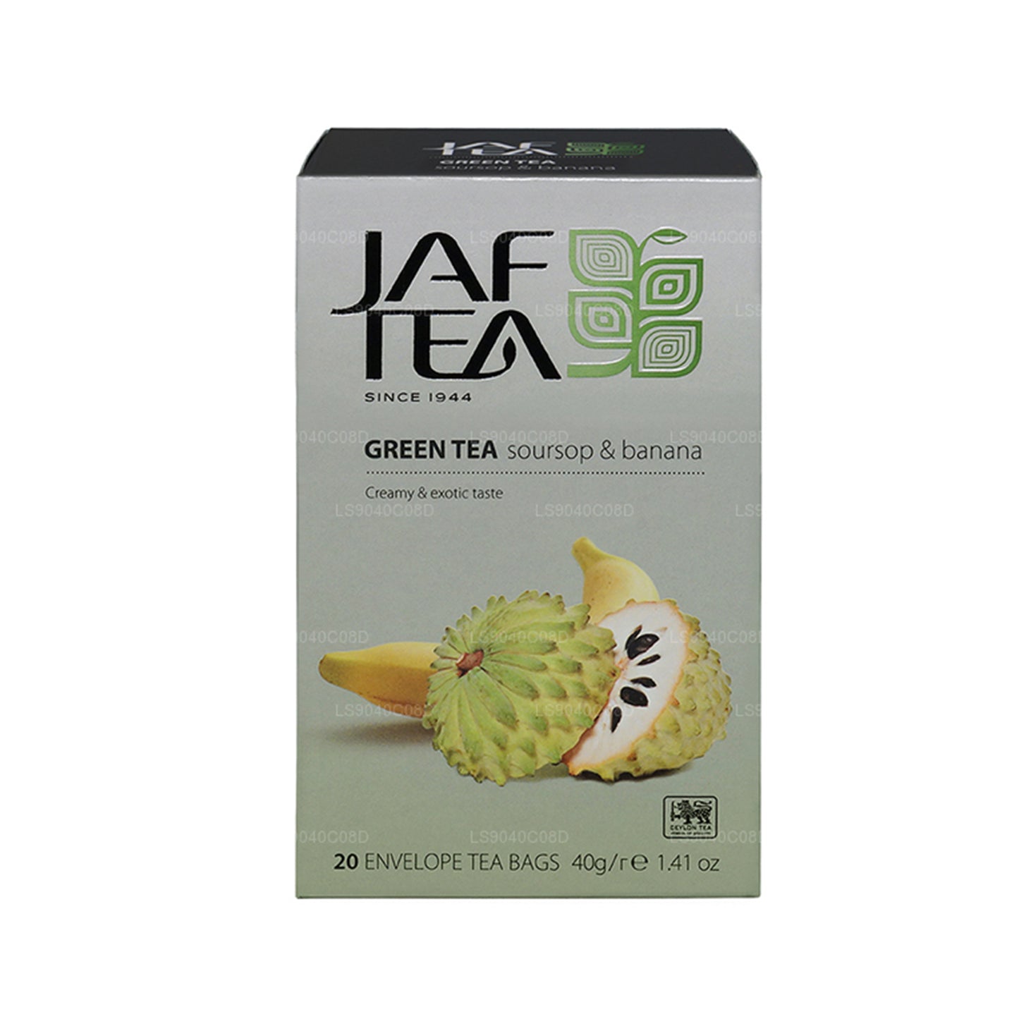 Jaf Tea Pure Green Collection Té verde guanábana y plátano (40 g) 20 bolsitas de té