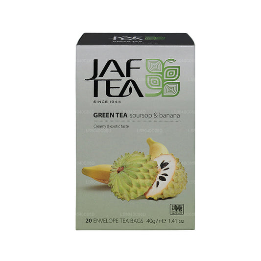 Jaf Tea Pure Green Collection Té verde guanábana y plátano (40 g) 20 bolsitas de té