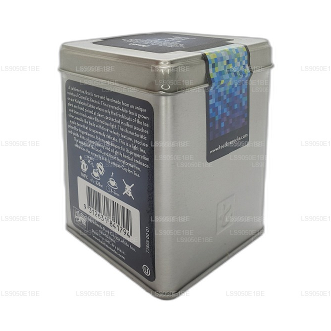 Tarro de té blanco Dilmah serie T VSRT de Ceilán con puntas plateadas (40 g), hojas sueltas