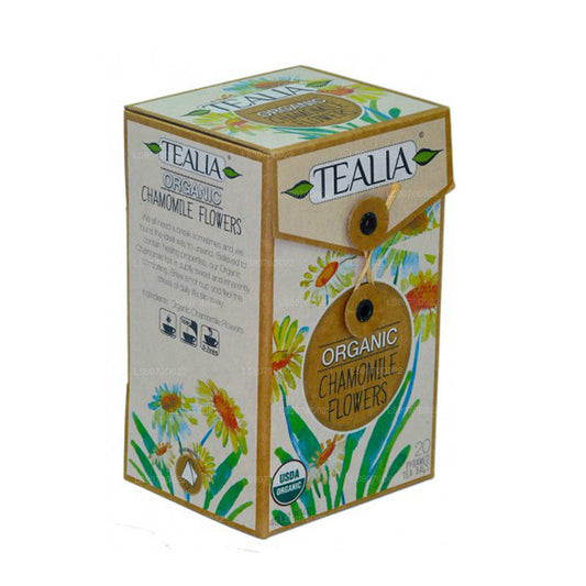 Tealia Organic Chamomile Flowers - 20 Pyramid infusion Bags (40g)